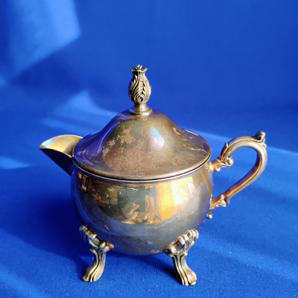 Vintage Sheridan Plated Creamer w/Lid